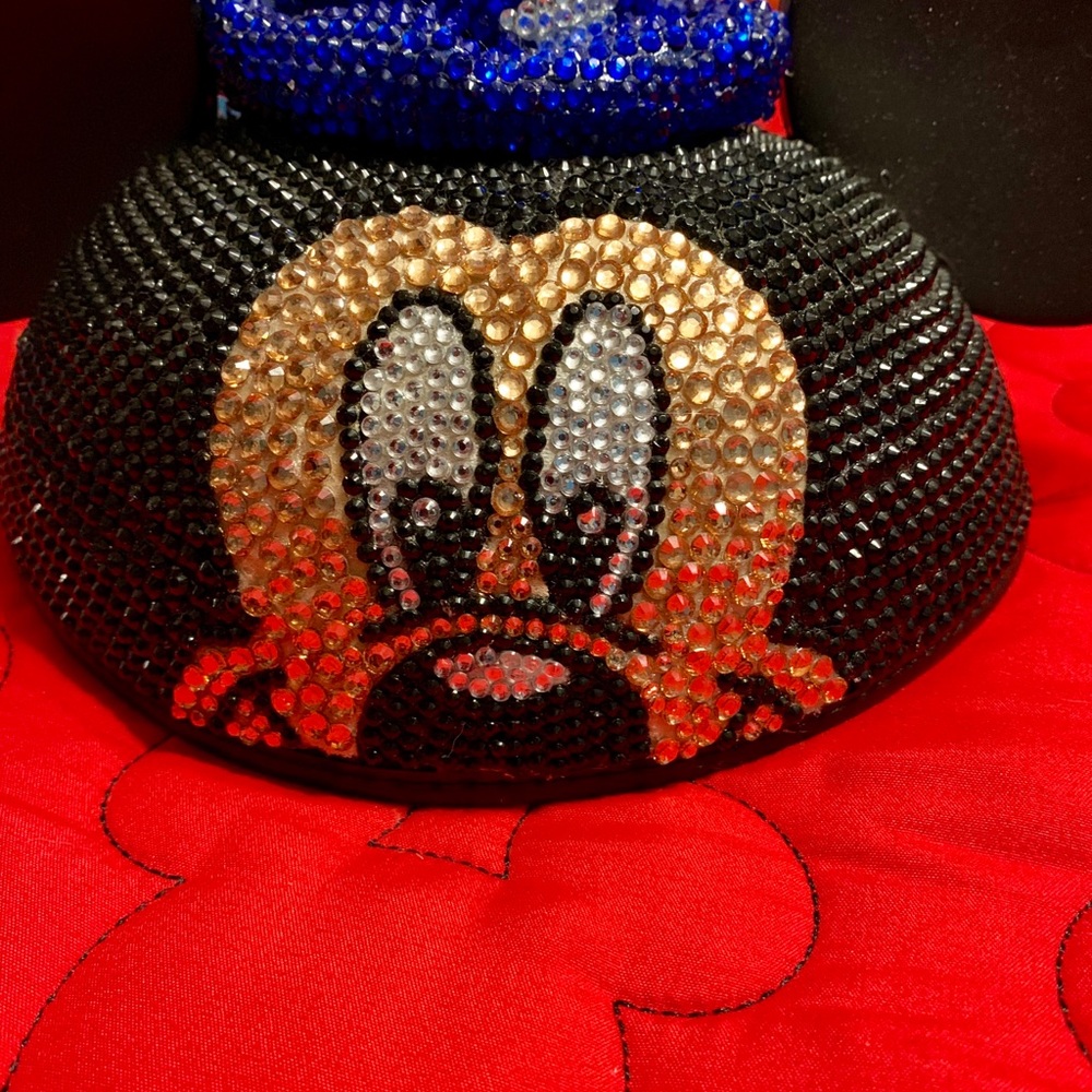Handmade crystal embellished Mickey ear hat